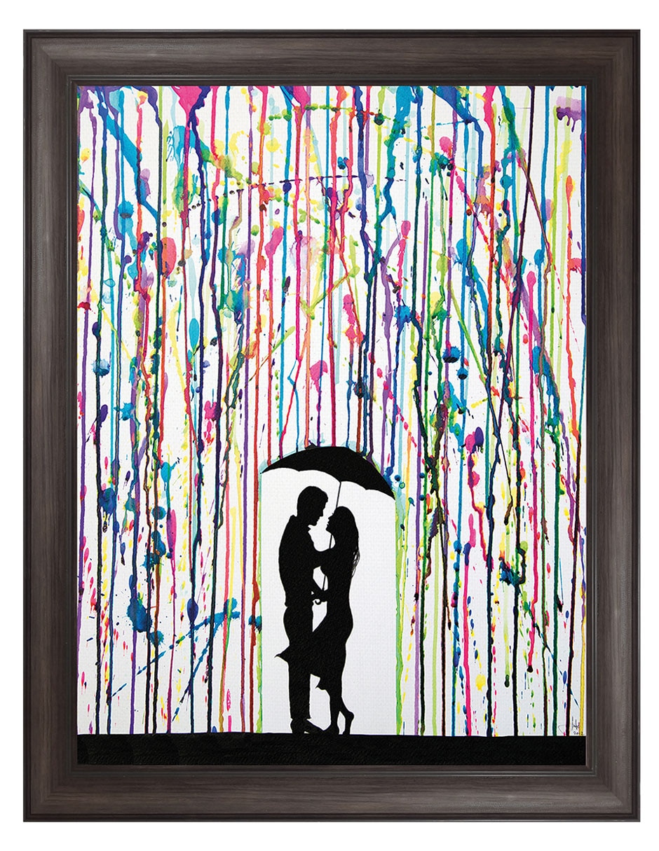 Cuadro decorativo enmarcado- precipicio de marc allante técnica mixta