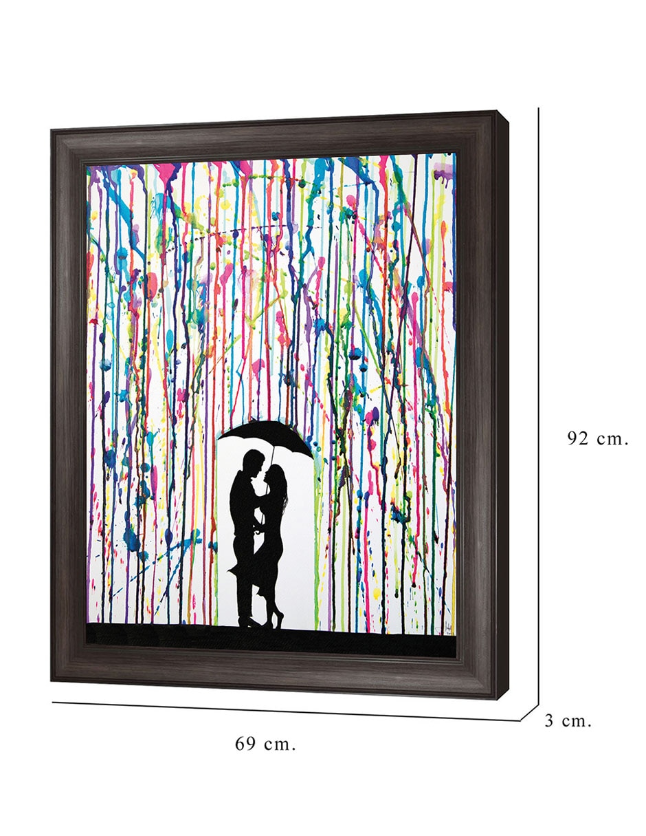 Cuadro decorativo enmarcado- precipicio de marc allante técnica mixta 2