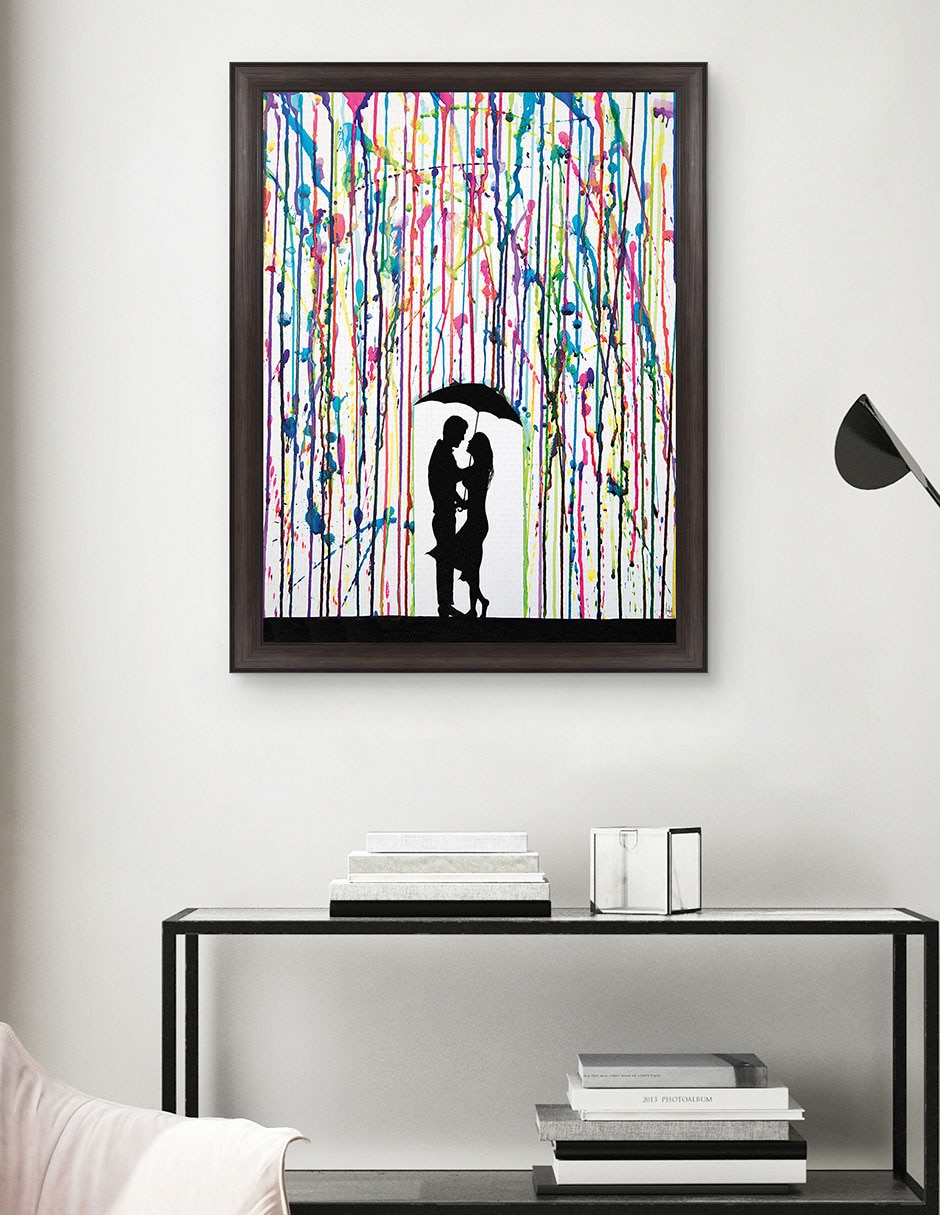 Cuadro decorativo enmarcado- precipicio de marc allante técnica mixta 5
