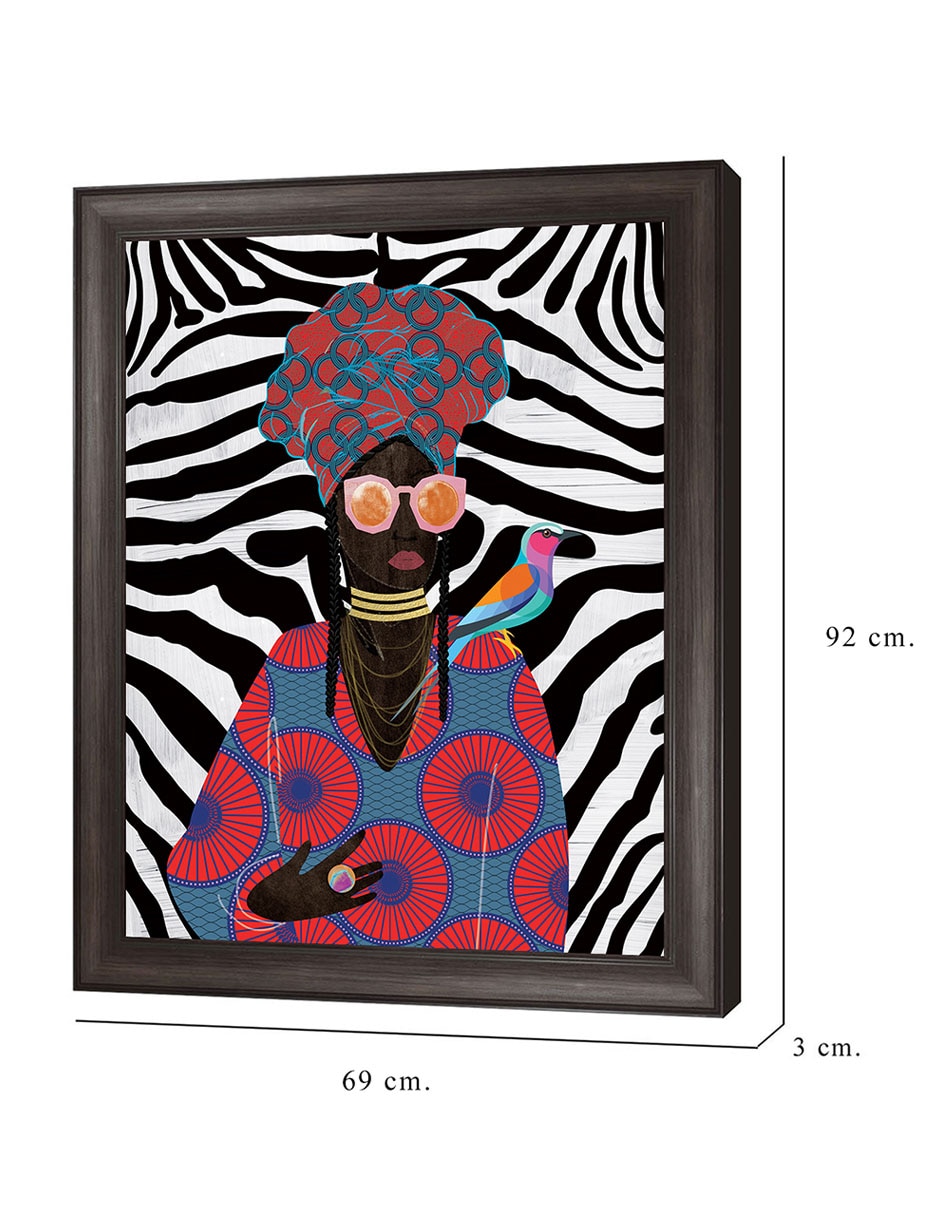 Cuadro decorativo Reina moderna con turbante 2 de Nikki Chu técnica mixta 8