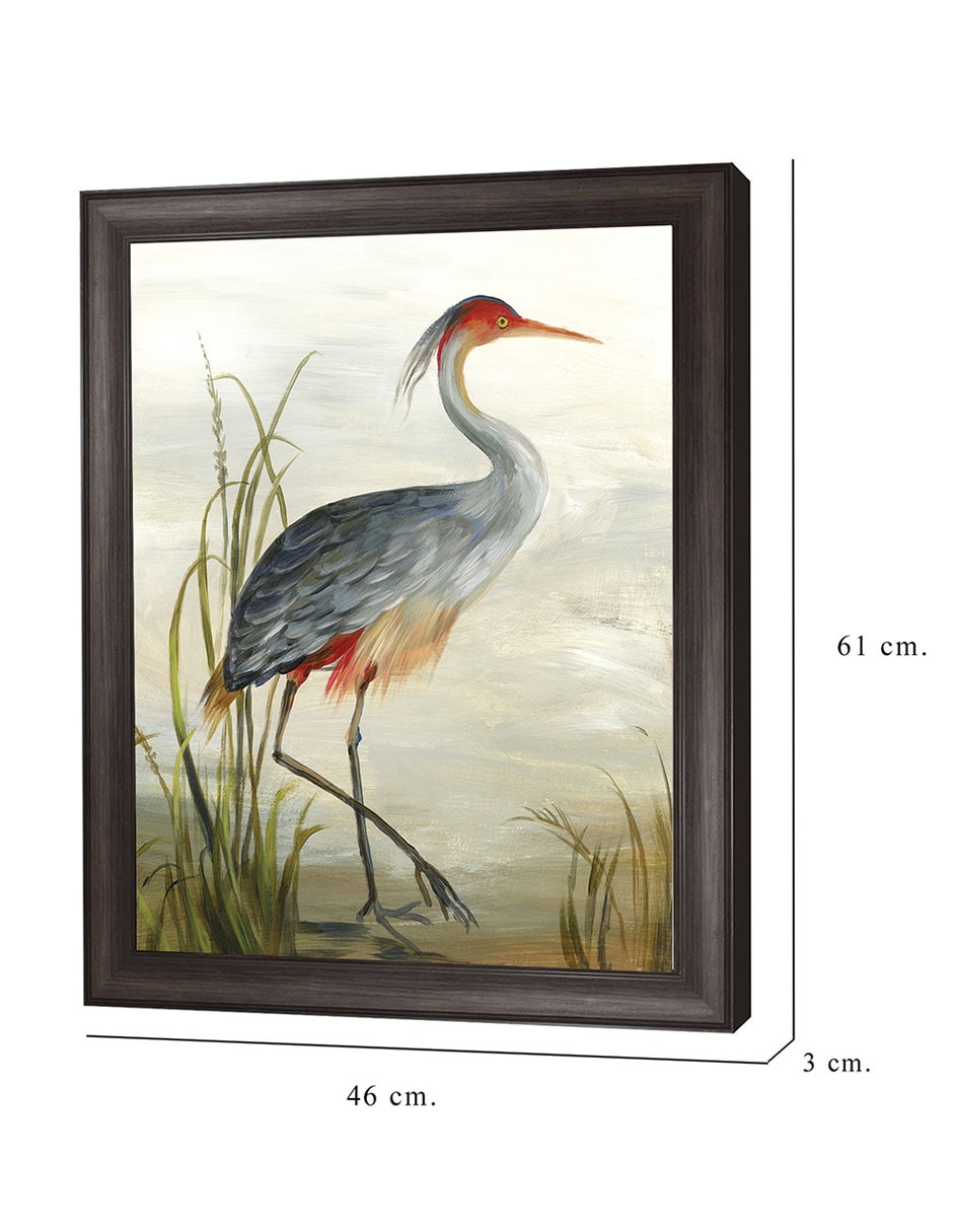Cuadro decorativo Garza gris de Aimee Wilson técnica mixta 2