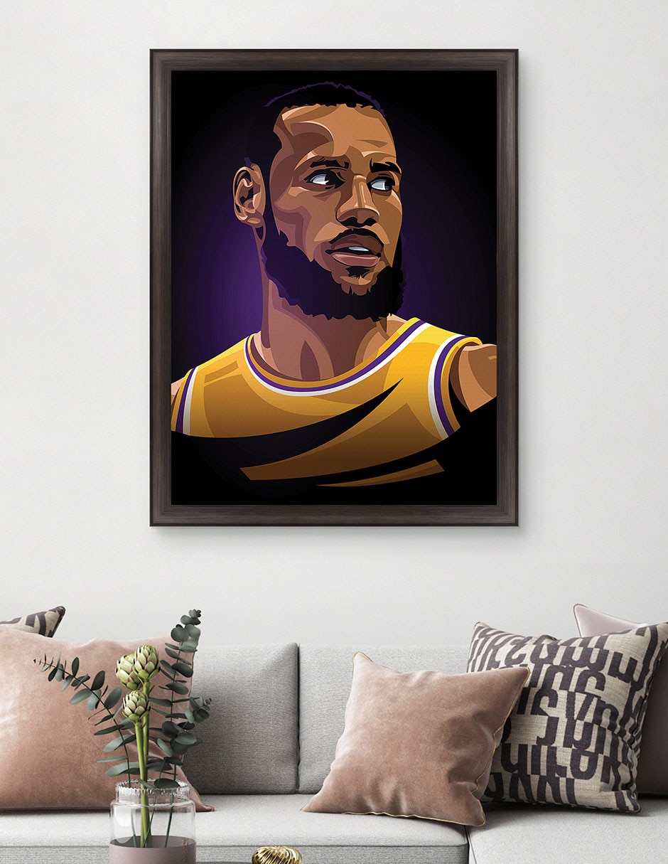 Cuadro decorativo Honor de baloncesto LJ de Nikita Abakumov técnica mixta 2