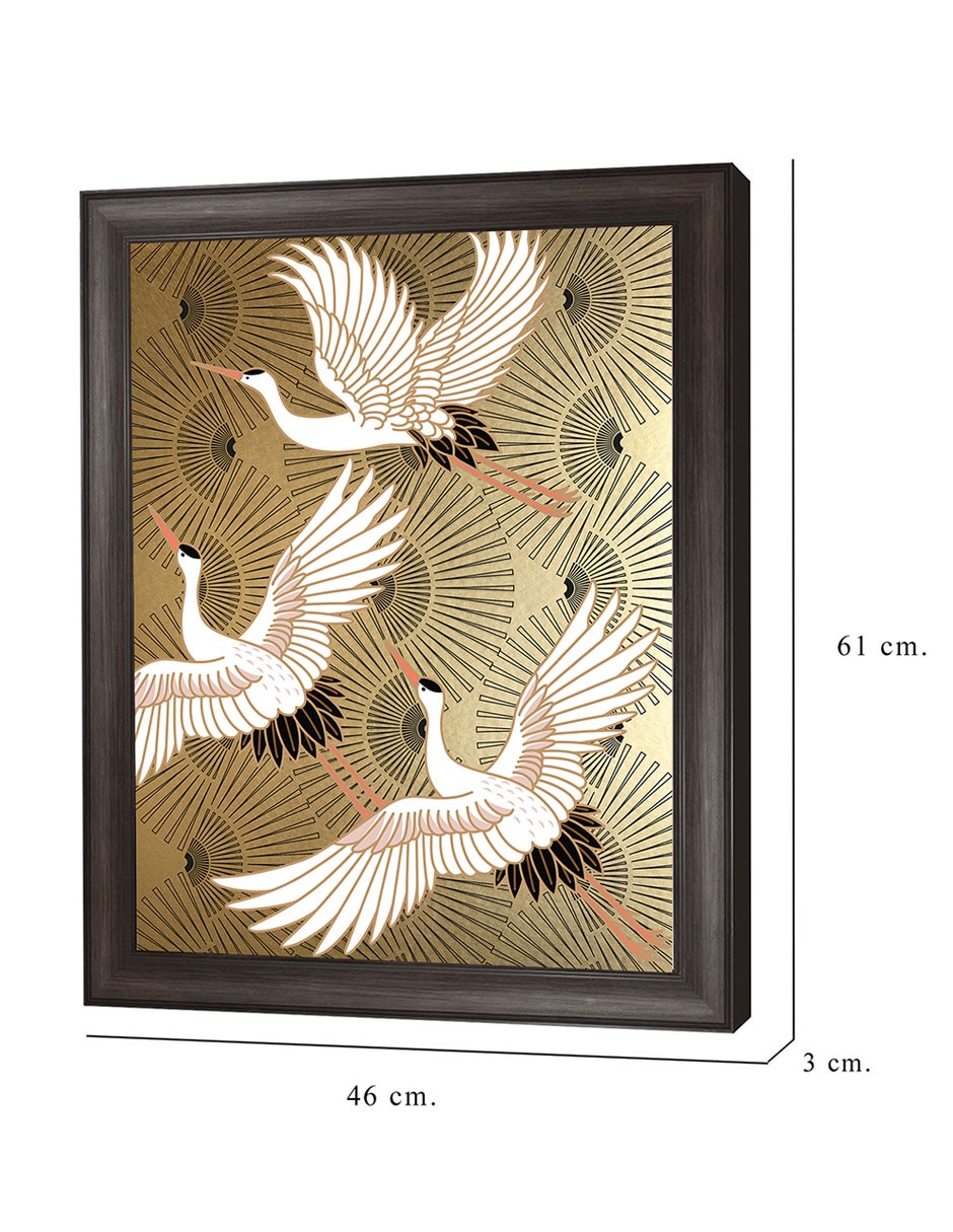 Cuadro decorativo Grulla joya japonesa de Nikki Chu técnica mixta 8