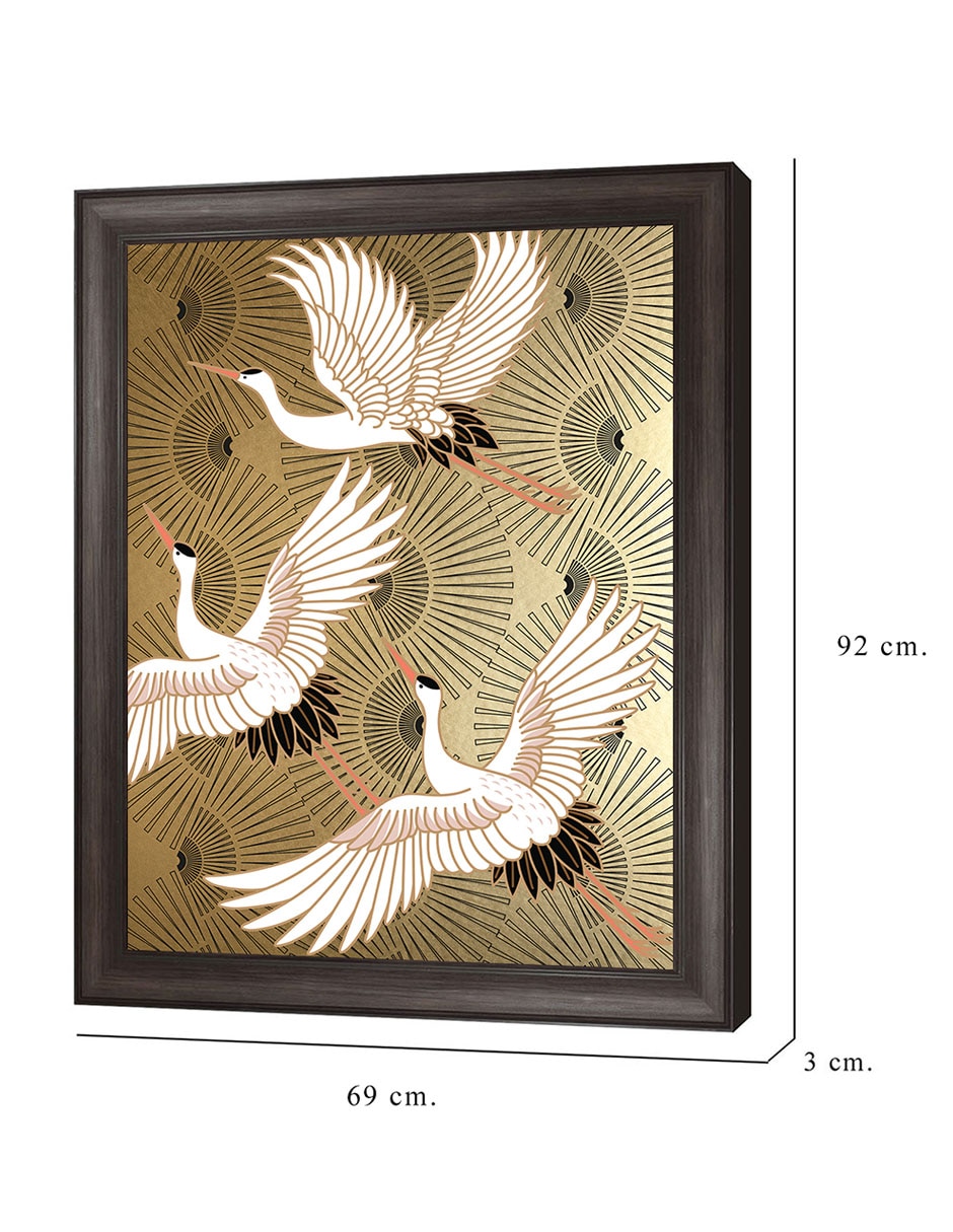 Cuadro decorativo Grulla joya japonesa de Nikki Chu técnica mixta 2