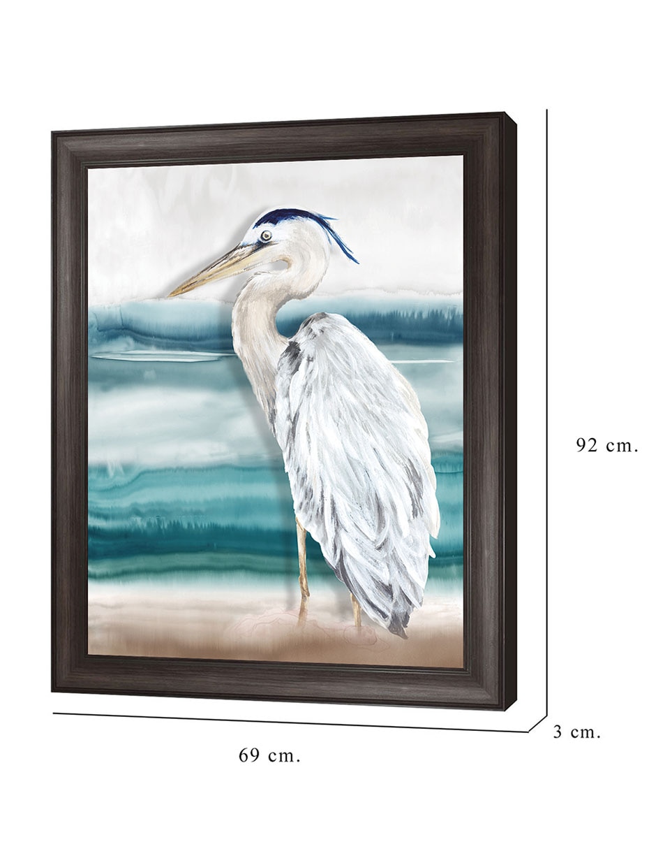 Cuadro decorativo Playa garza II de Eva Watts técnica mixta 2