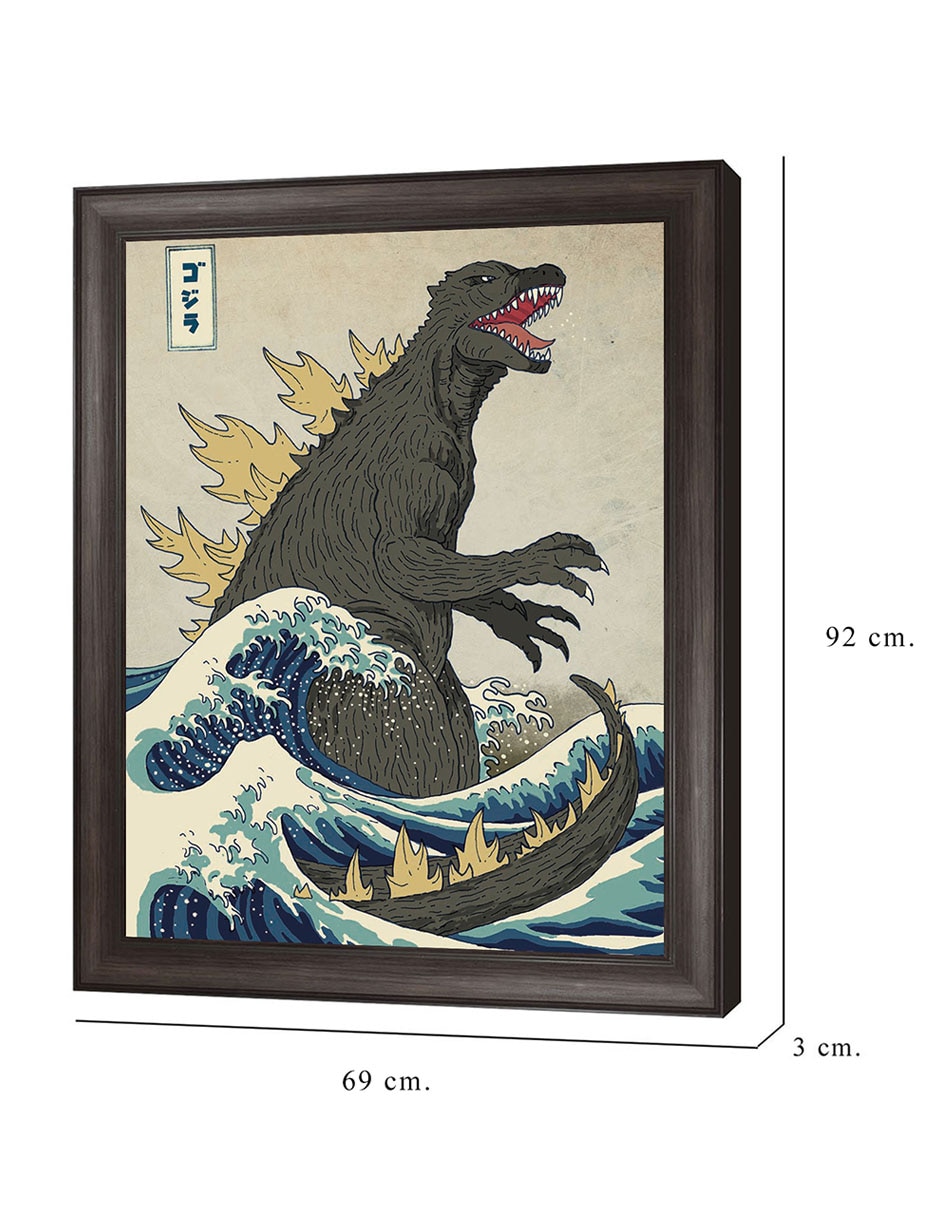 Cuadro decorativo El gran monstruo de Kanagawa de Michael Buxton técnica mixta 8