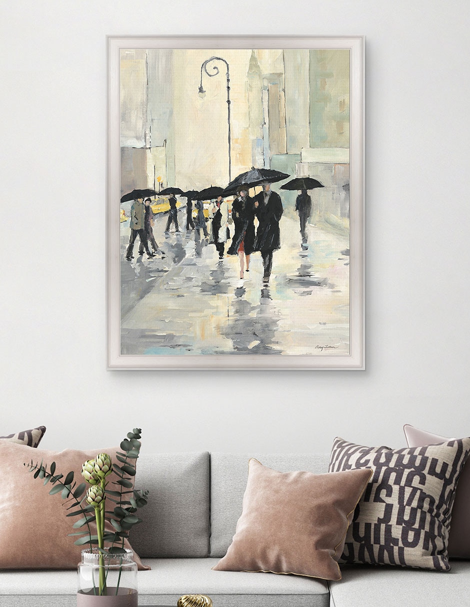Cuadro decorativo Ciudad bajo la lluvia de Avery Tillmon técnica mixta 3