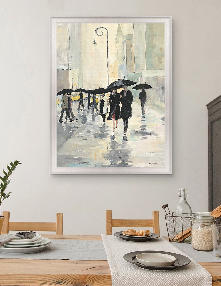 Cuadro decorativo Ciudad bajo la lluvia de Avery Tillmon técnica mixta 4