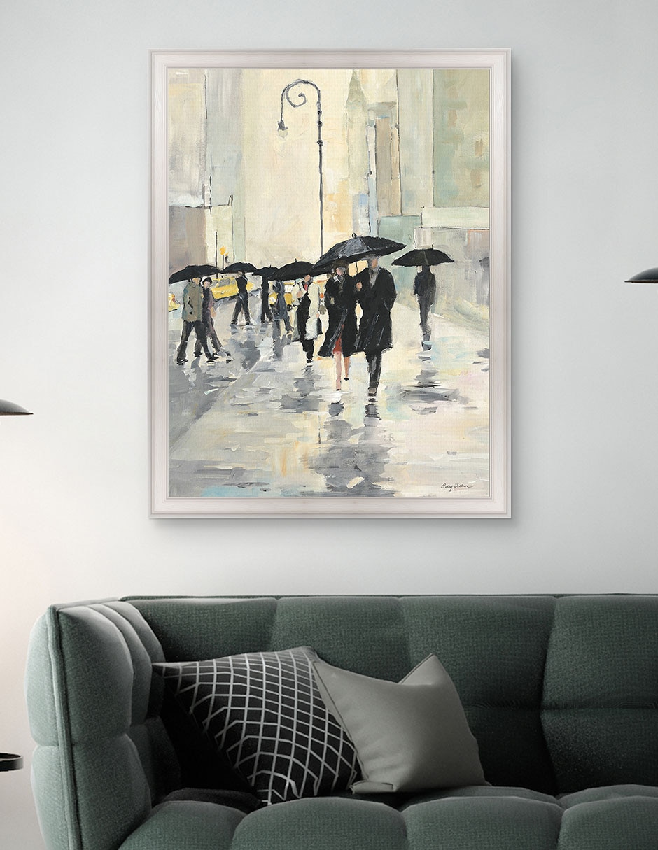 Cuadro decorativo Ciudad bajo la lluvia de Avery Tillmon técnica mixta 5