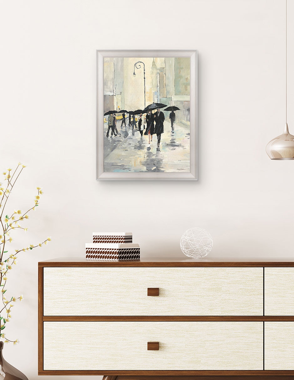 Cuadro decorativo Ciudad bajo la lluvia de Avery Tillmon técnica mixta 3
