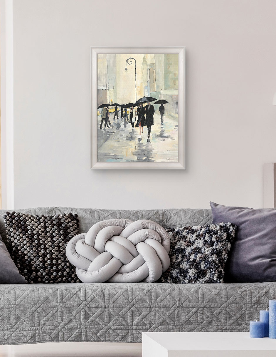 Cuadro decorativo Ciudad bajo la lluvia de Avery Tillmon técnica mixta 4