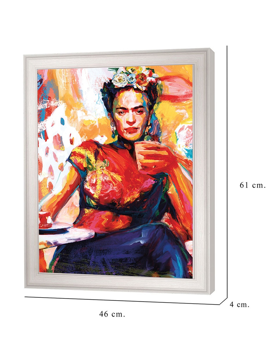 Cuadro decorativo Frida en pausa de café de Willowbrook Fine Art técnica mixta 2