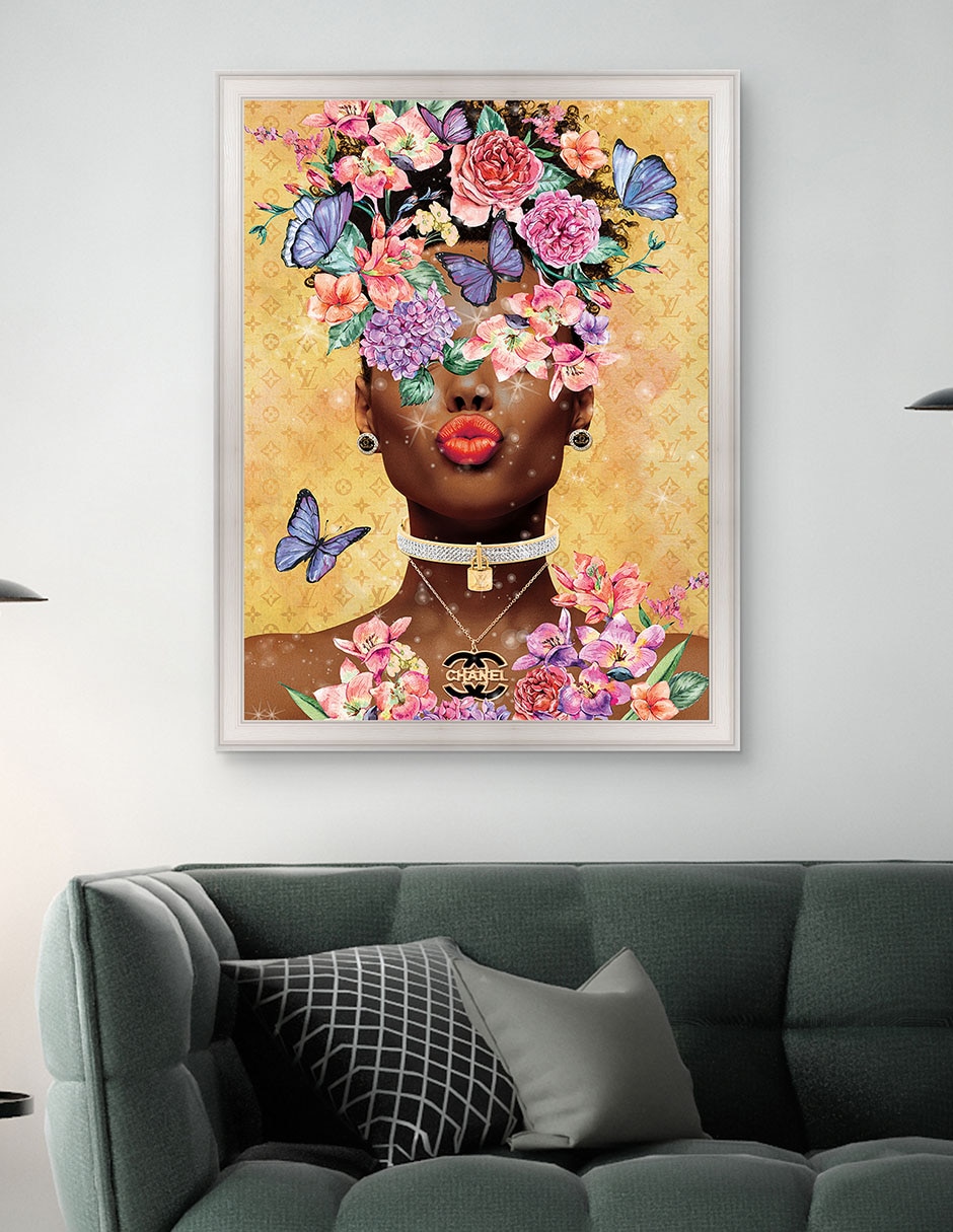 Cuadro decorativo Beso de dama mariposa de Willow Brook Fine Art técnica mixta 4