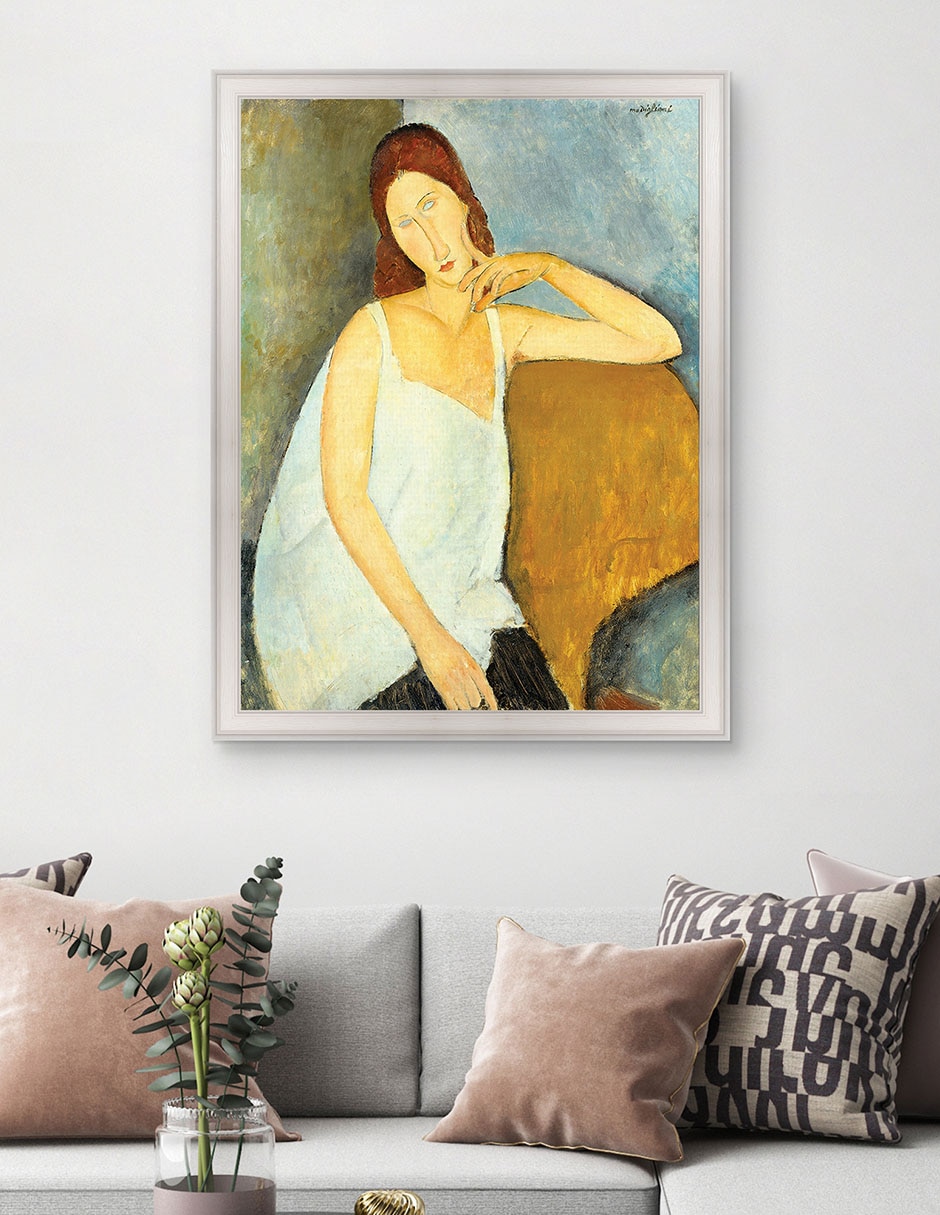 Cuadro decorativo Jeanne Hébuterne (1898-1920) arte mural de Amedeo Modigliani técnica mixta 3