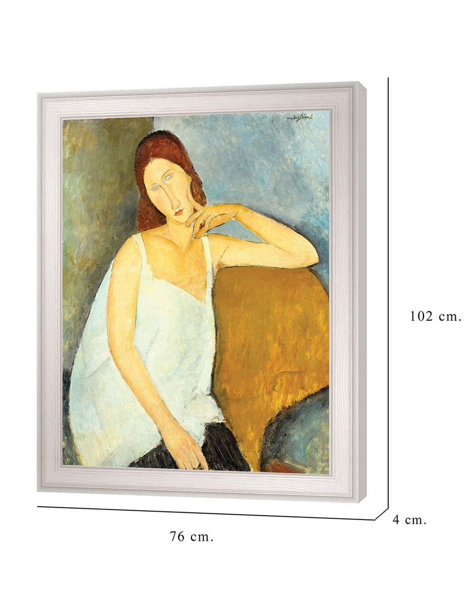 Cuadro decorativo Jeanne Hébuterne (1898-1920) arte mural de Amedeo Modigliani técnica mixta 2