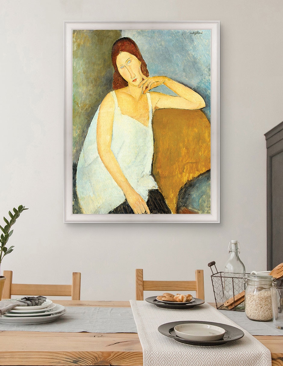 Cuadro decorativo Jeanne Hébuterne (1898-1920) arte mural de Amedeo Modigliani técnica mixta 4