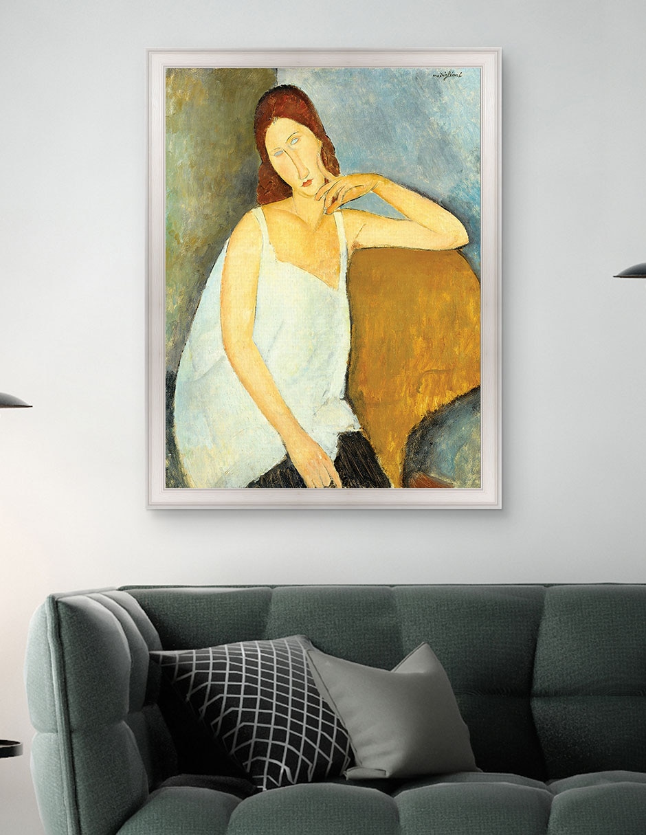 Cuadro decorativo Jeanne Hébuterne (1898-1920) arte mural de Amedeo Modigliani técnica mixta 5