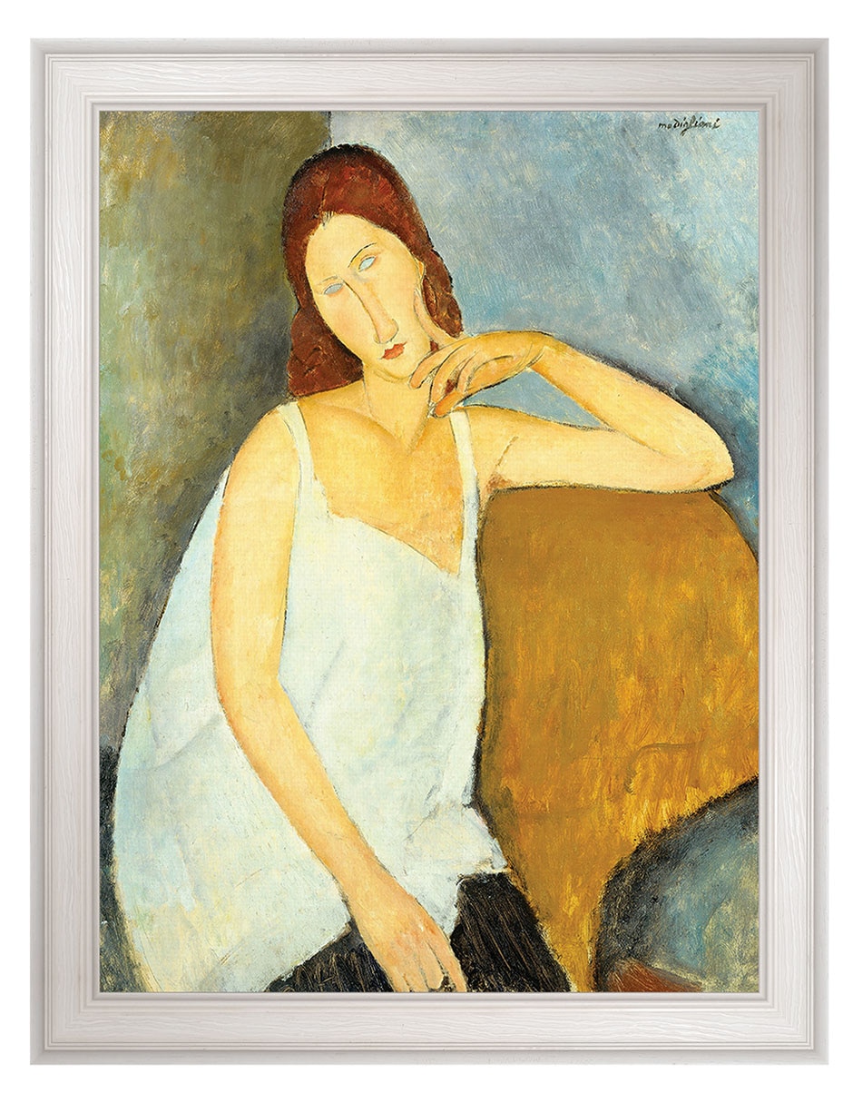 Cuadro decorativo Jeanne Hébuterne (1898-1920) arte mural de Amedeo Modigliani técnica mixta