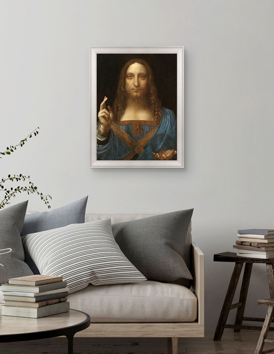 Cuadro decorativo Salvador del mundo de Leonardo Da Vinci técnica mixta 3
