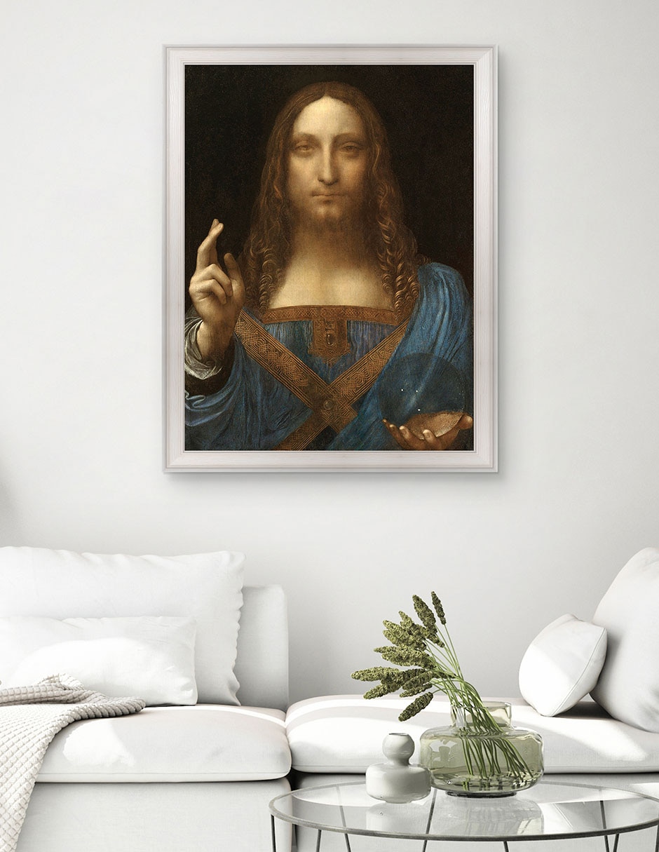 Cuadro decorativo Salvador del mundo de Leonardo Da Vinci técnica mixta 2