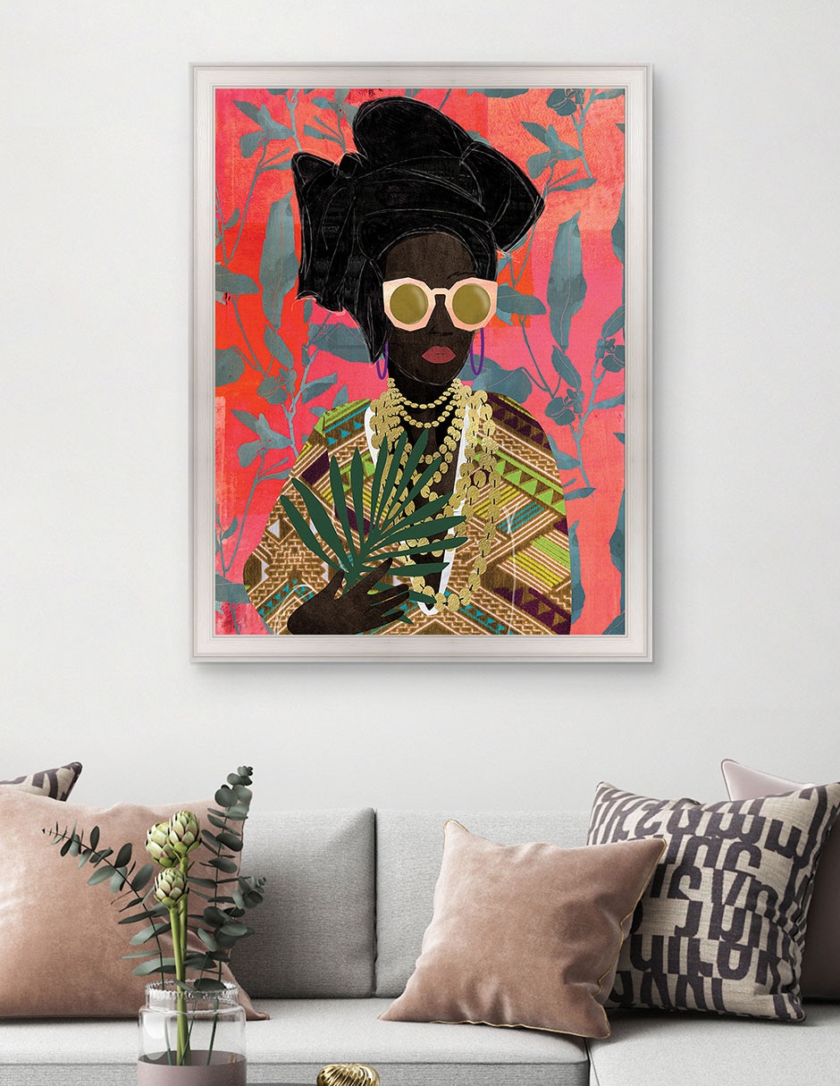 Cuadro decorativo Mujer moderna con turbante de Nikki Chu técnica mixta