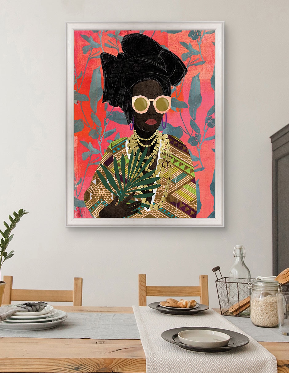 Cuadro decorativo Mujer moderna con turbante de Nikki Chu técnica mixta