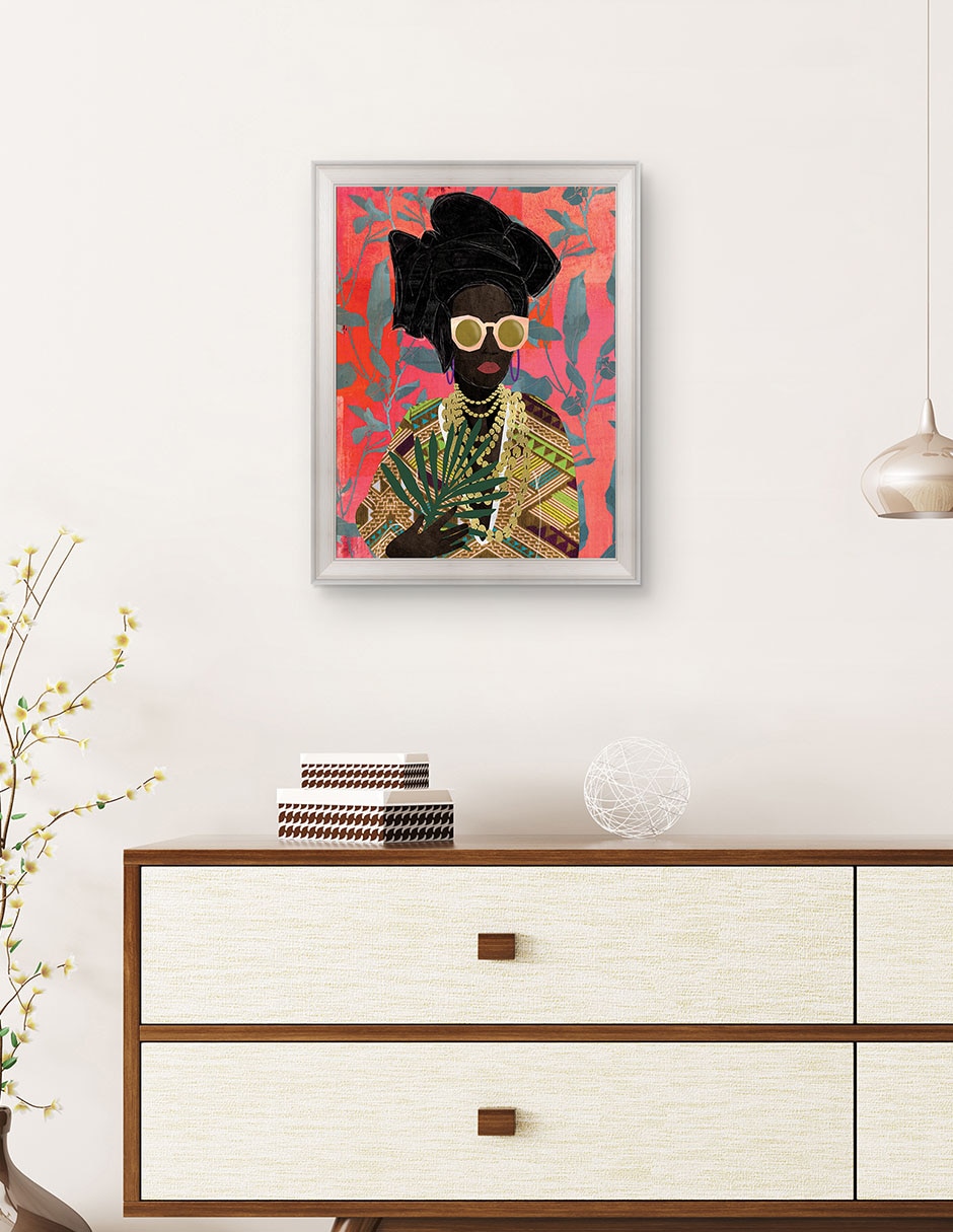 Cuadro decorativo Mujer moderna con turbante de Nikki Chu técnica mixta 4