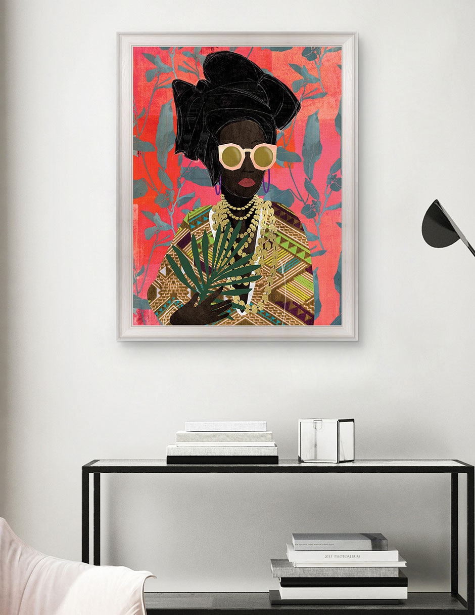 Cuadro decorativo Mujer moderna con turbante de Nikki Chu técnica mixta 4