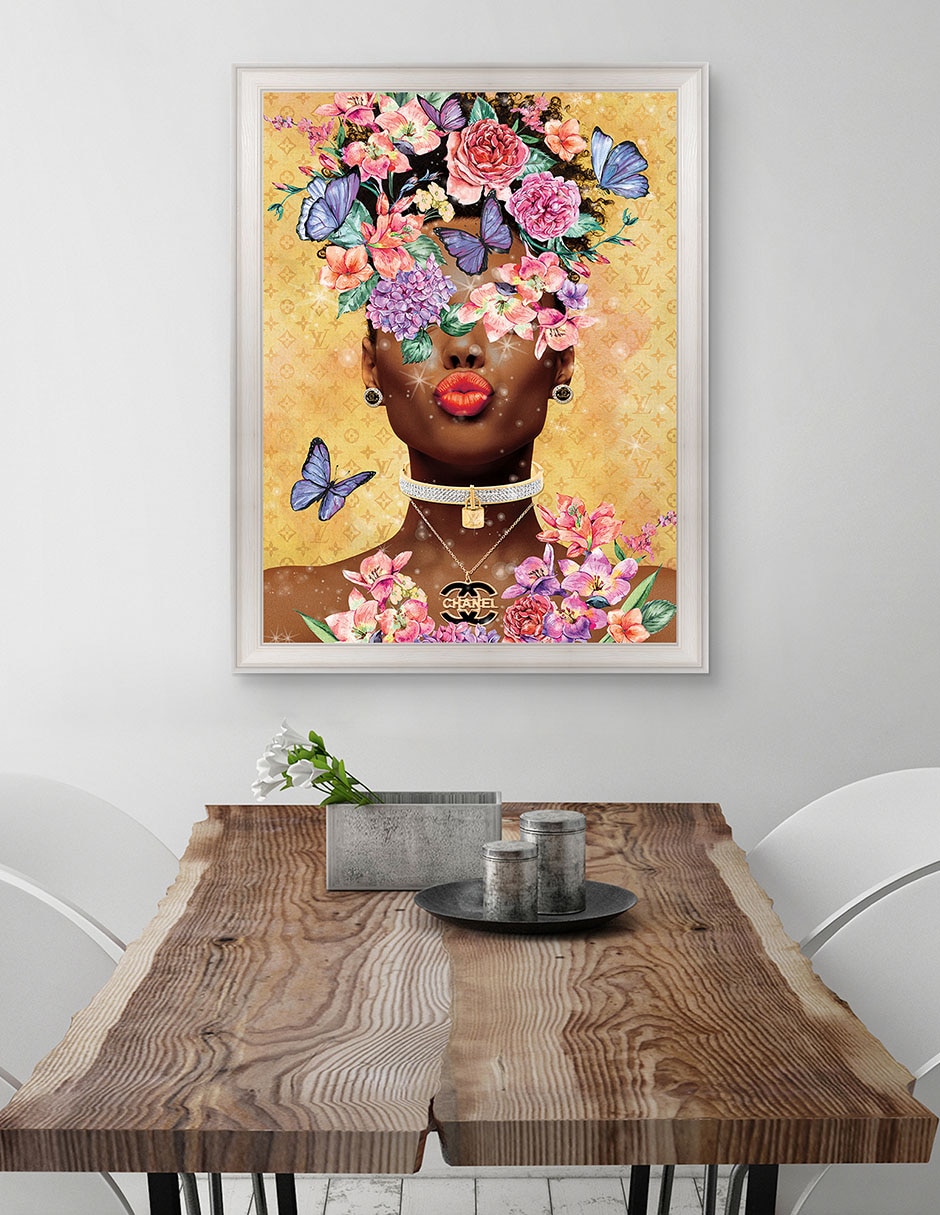 Cuadro decorativo Beso de dama mariposa de Willow Brook Fine Art técnica mixta 4