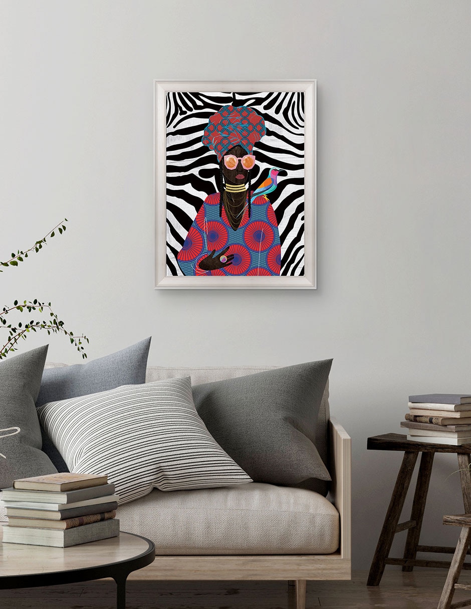 Cuadro decorativo Reina moderna con turbante 2 de Nikki Chu técnica mixta 3