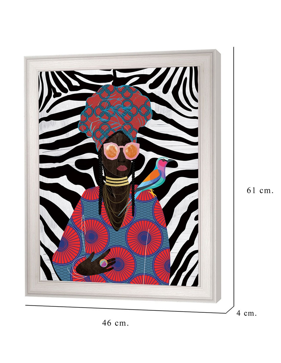 Cuadro decorativo Reina moderna con turbante 2 de Nikki Chu técnica mixta 2
