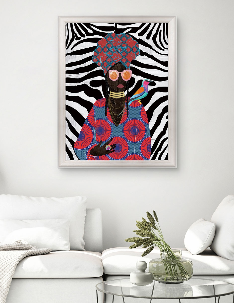Cuadro decorativo Reina moderna con turbante 2 de Nikki Chu técnica mixta 2