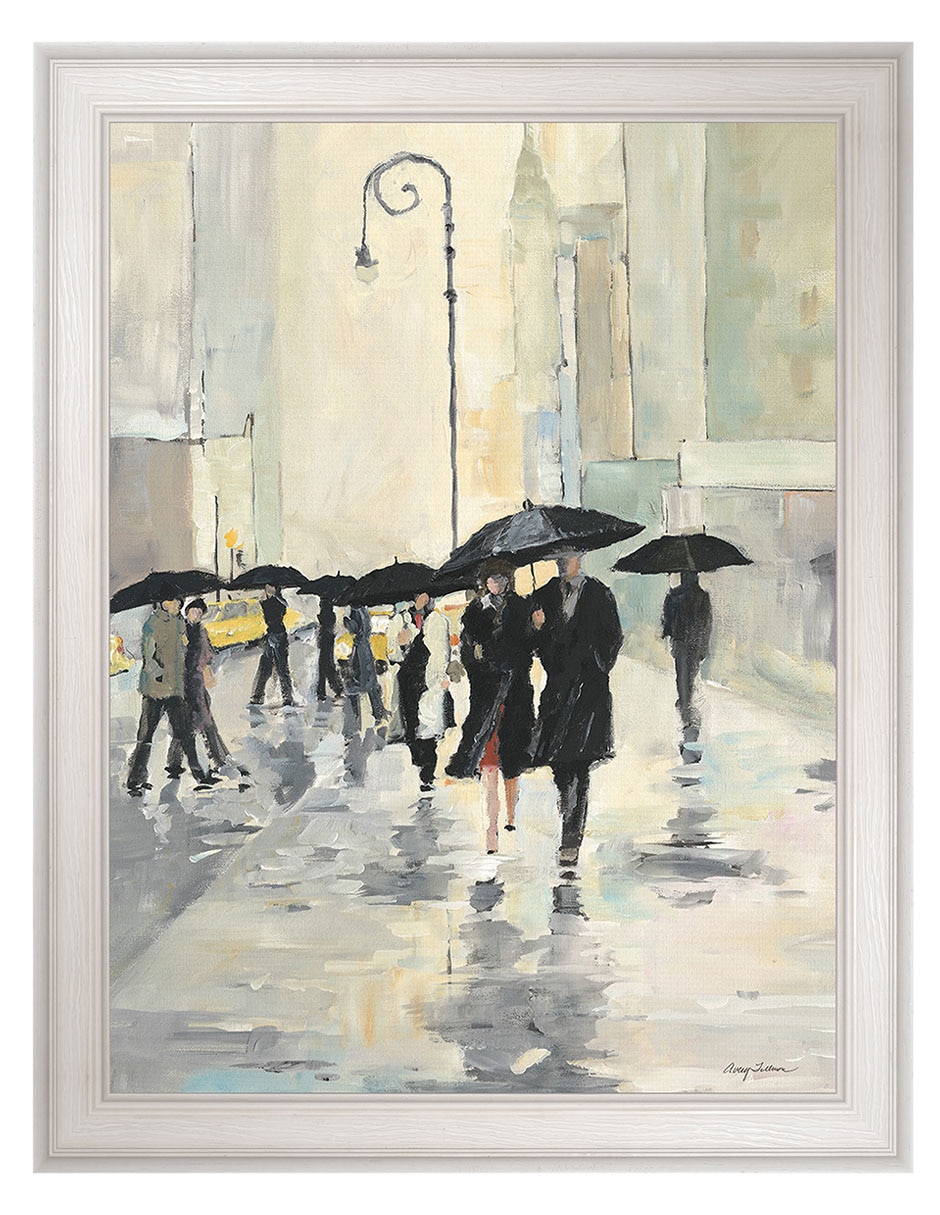 Cuadro decorativo Ciudad bajo la lluvia de Avery Tillmon técnica mixta