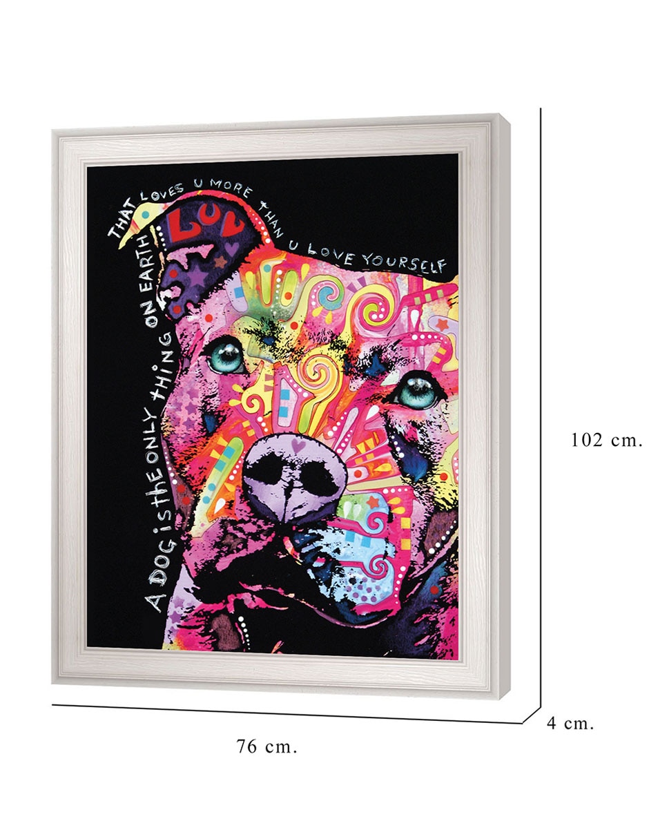 Cuadro decorativo Pitbull pensativo de Dean Russo técnica mixta 2