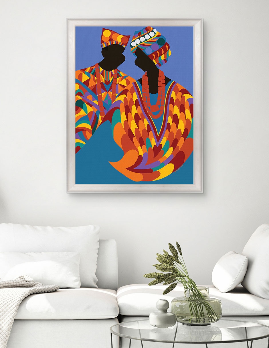 Cuadro decorativo Mawu-Lisa deidad dual de la creación de Synthia SAINT JAMES técnica mixta 3