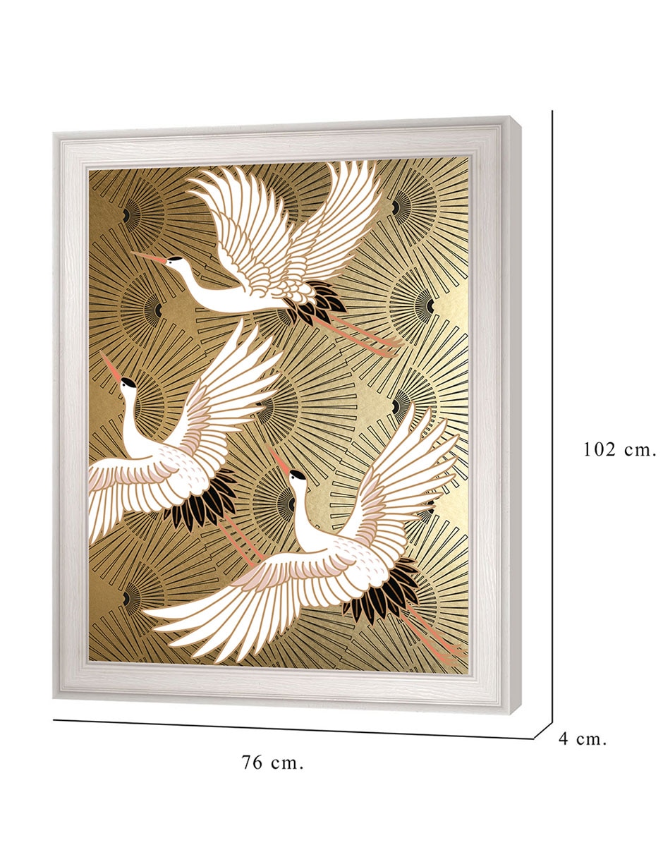 Cuadro decorativo Grulla joya japonesa de Nikki Chu técnica mixta 2