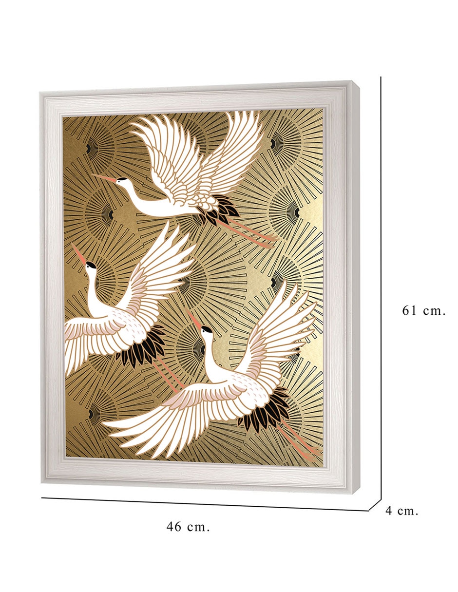 Cuadro decorativo Grulla joya japonesa de Nikki Chu técnica mixta 8