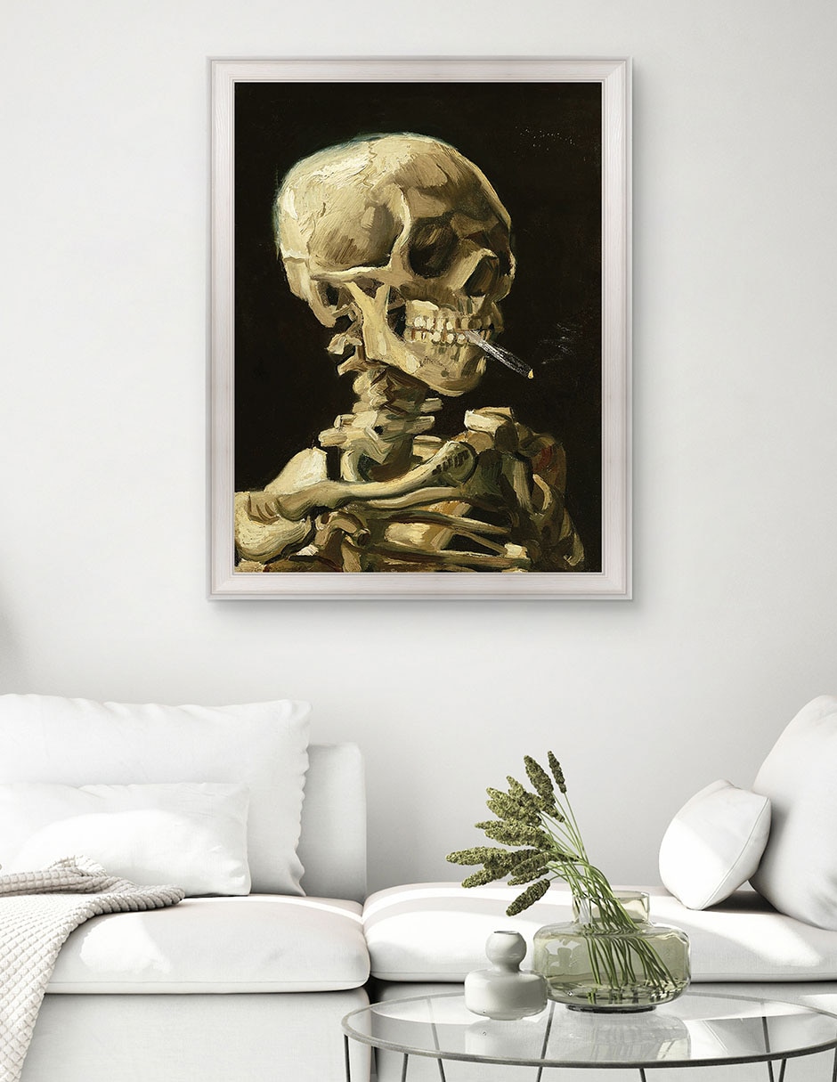 Cuadro decorativo Calavera con cigarrillo encendido de Vincent Van Gogh técnica mixta 2