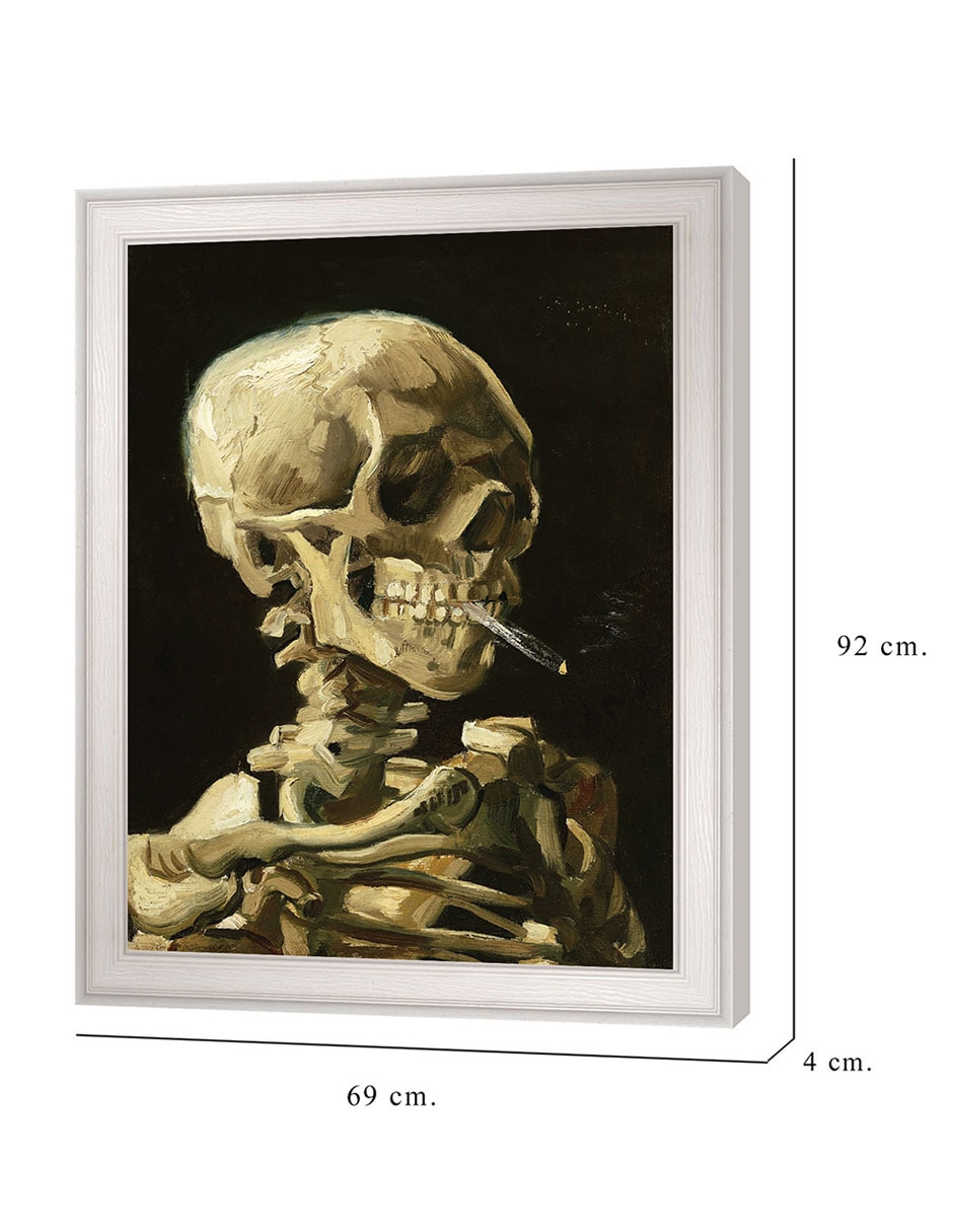 Cuadro decorativo Calavera con cigarrillo encendido de Vincent Van Gogh técnica mixta 8