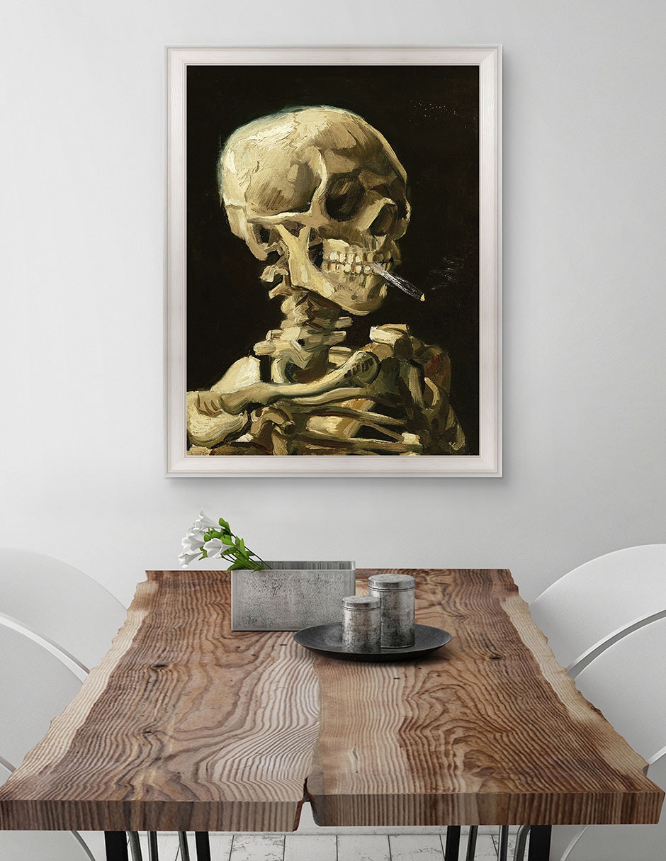 Cuadro decorativo Calavera con cigarrillo encendido de Vincent Van Gogh técnica mixta 3