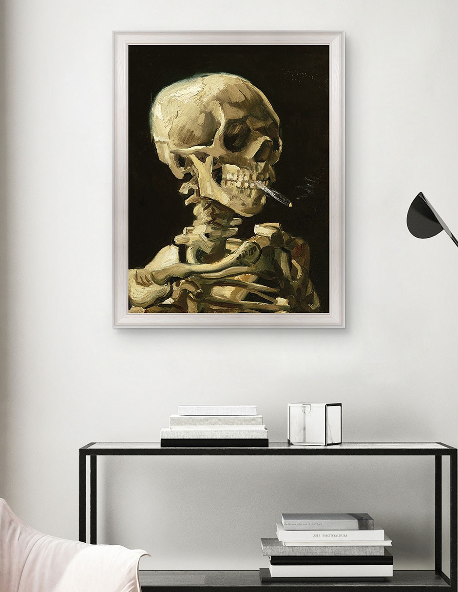 Cuadro decorativo Calavera con cigarrillo encendido de Vincent Van Gogh técnica mixta 4
