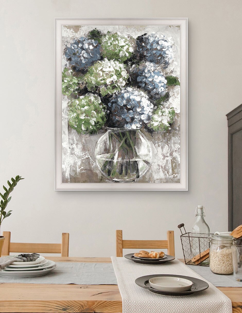 Cuadro decorativo Estudio de hortensias azules de Sandy Doonan técnica mixta 3