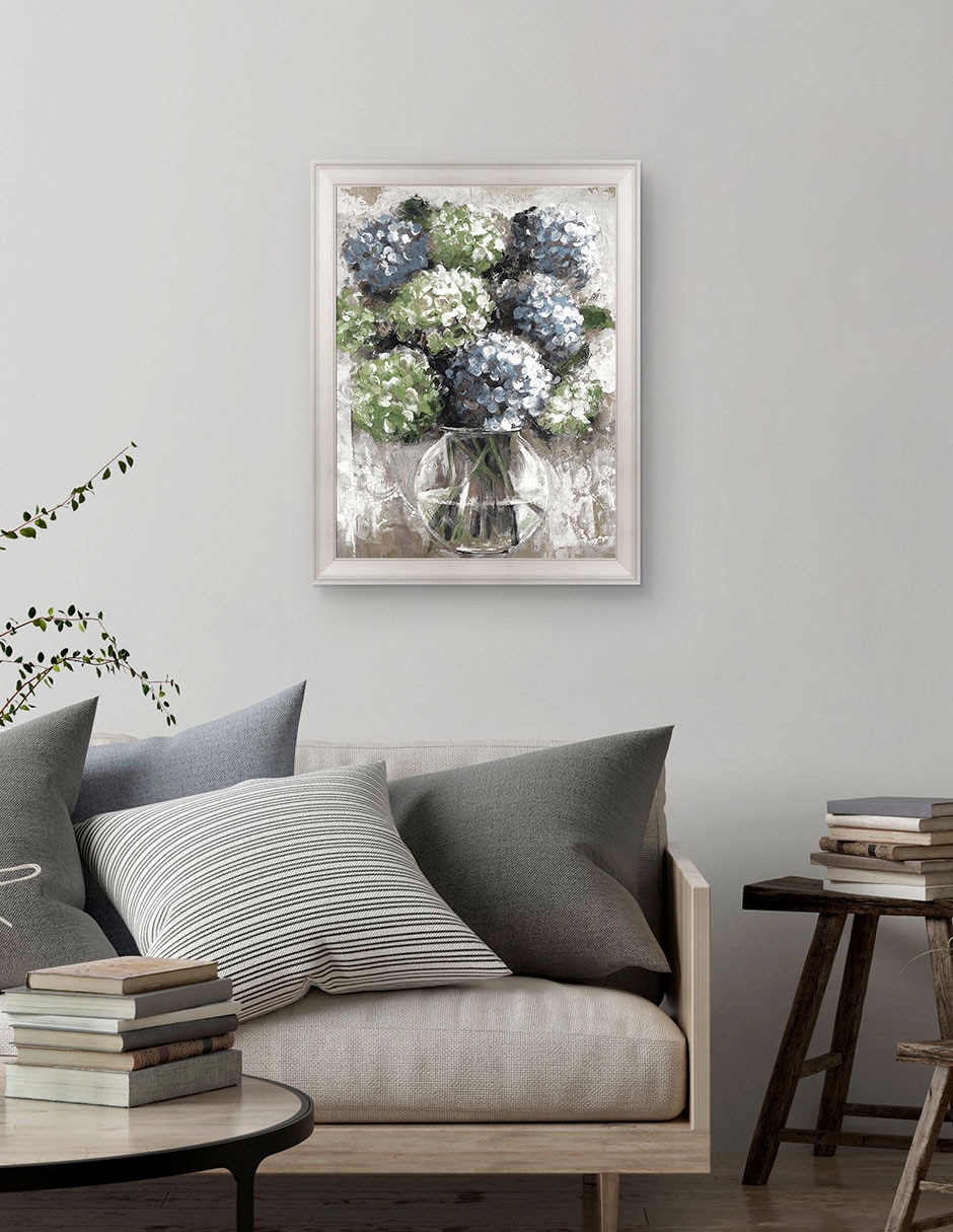 Cuadro decorativo Estudio de hortensias azules de Sandy Doonan técnica mixta 3