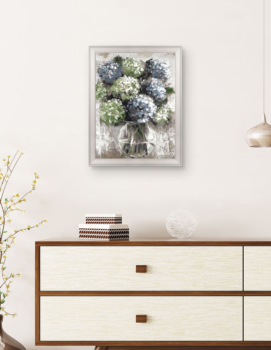 Cuadro decorativo Estudio de hortensias azules de Sandy Doonan técnica mixta 4