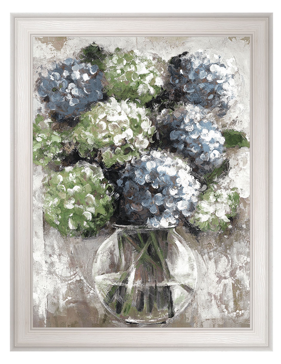 Cuadro decorativo Estudio de hortensias azules de Sandy Doonan técnica mixta Cuadro decorativo Estudio de hortensias azules de Sandy Doonan técnica mixta