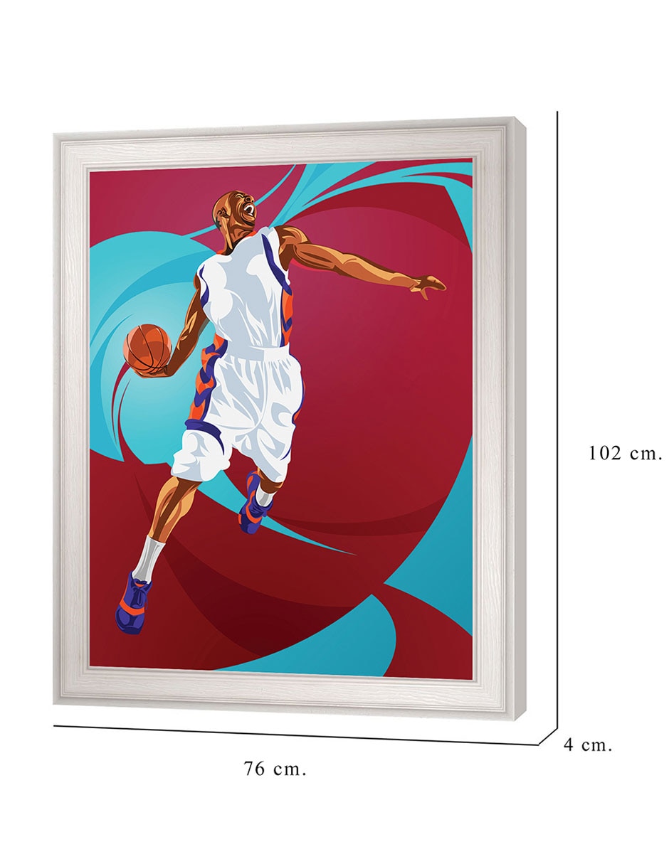 Cuadro decorativo Clavada de baloncesto de Nikita Abakumov técnica mixta 2