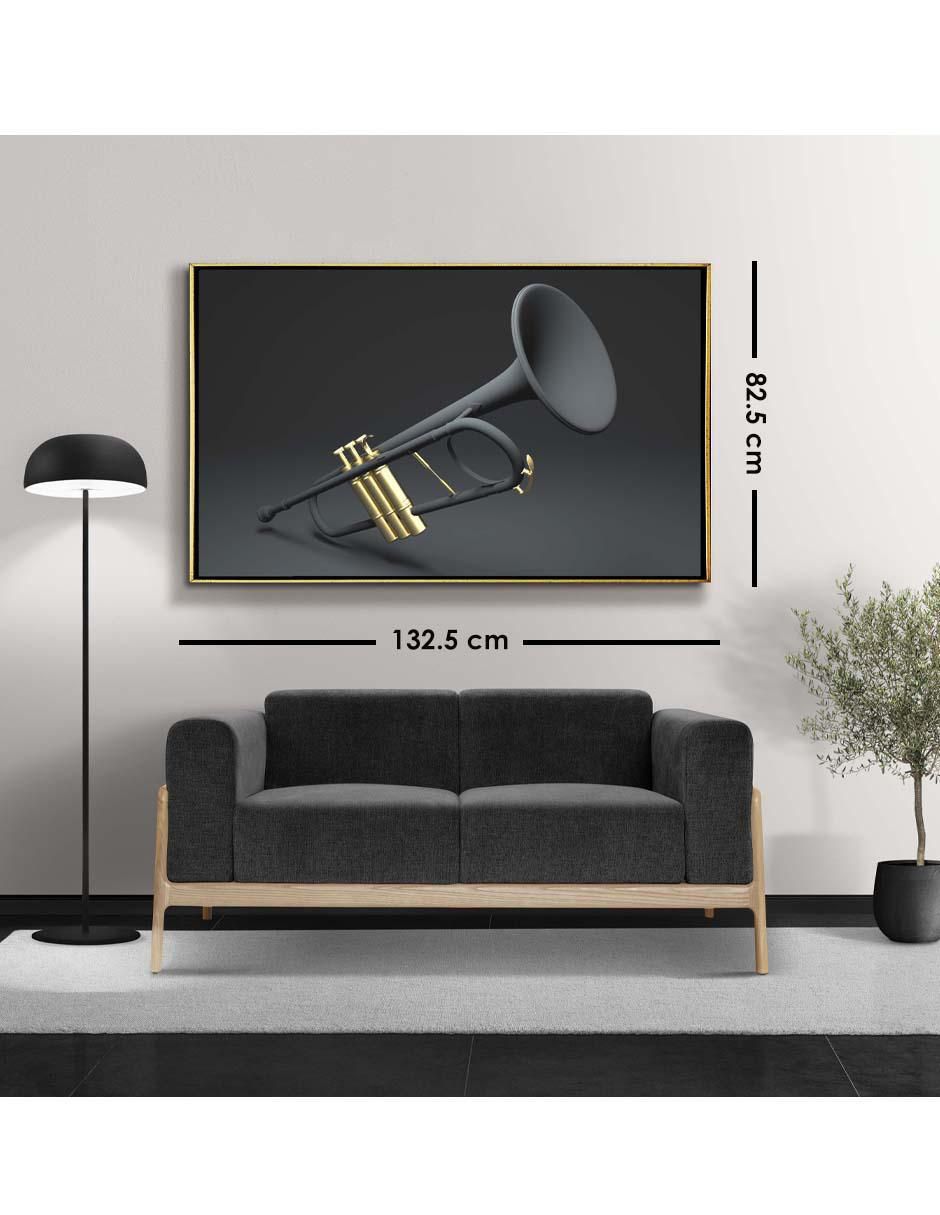 Cuadro decorativo Elegante Trompeta 3d con Barniz a Registro 6
