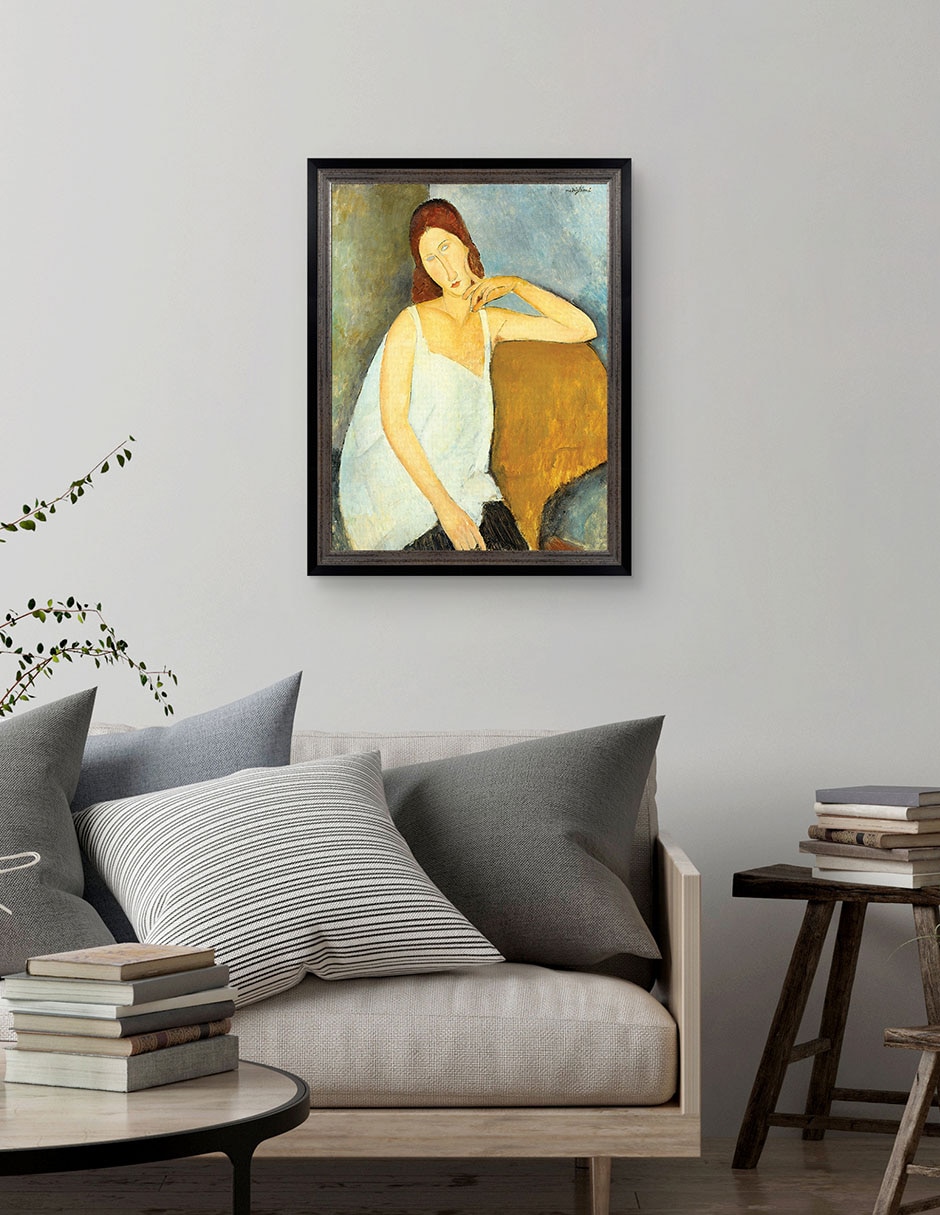 Cuadro decorativo Jeanne Hébuterne (1898-1920) arte mural de Amedeo Modigliani técnica mixta 2