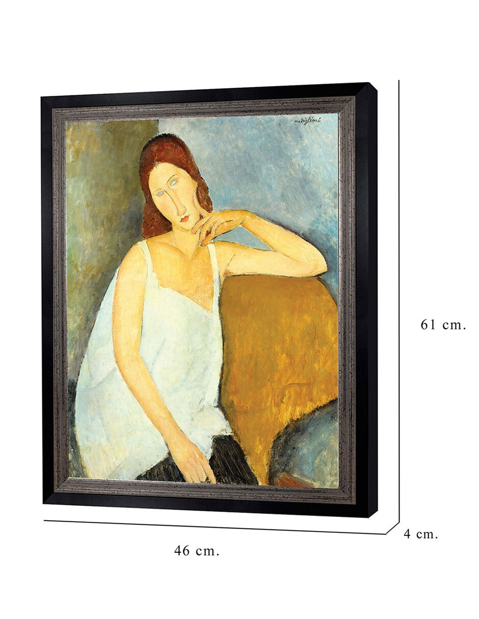 Cuadro decorativo Jeanne Hébuterne (1898-1920) arte mural de Amedeo Modigliani técnica mixta 8