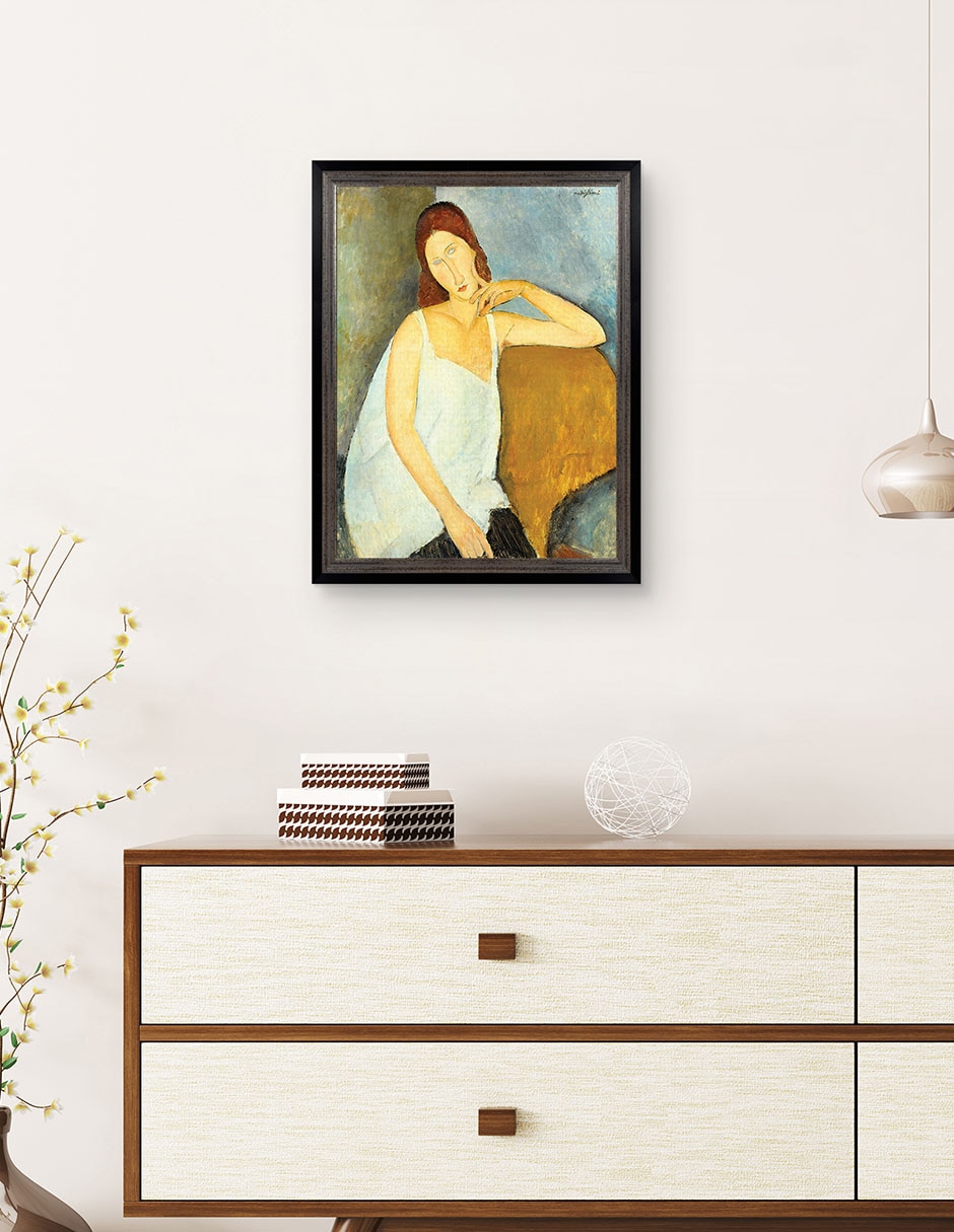 Cuadro decorativo Jeanne Hébuterne (1898-1920) arte mural de Amedeo Modigliani técnica mixta 3